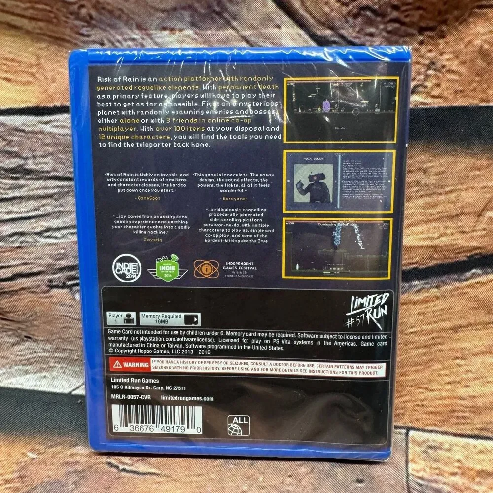 Risk of Rain Limited Run #57 PS Vita Video Game Action Platformer Roguelike